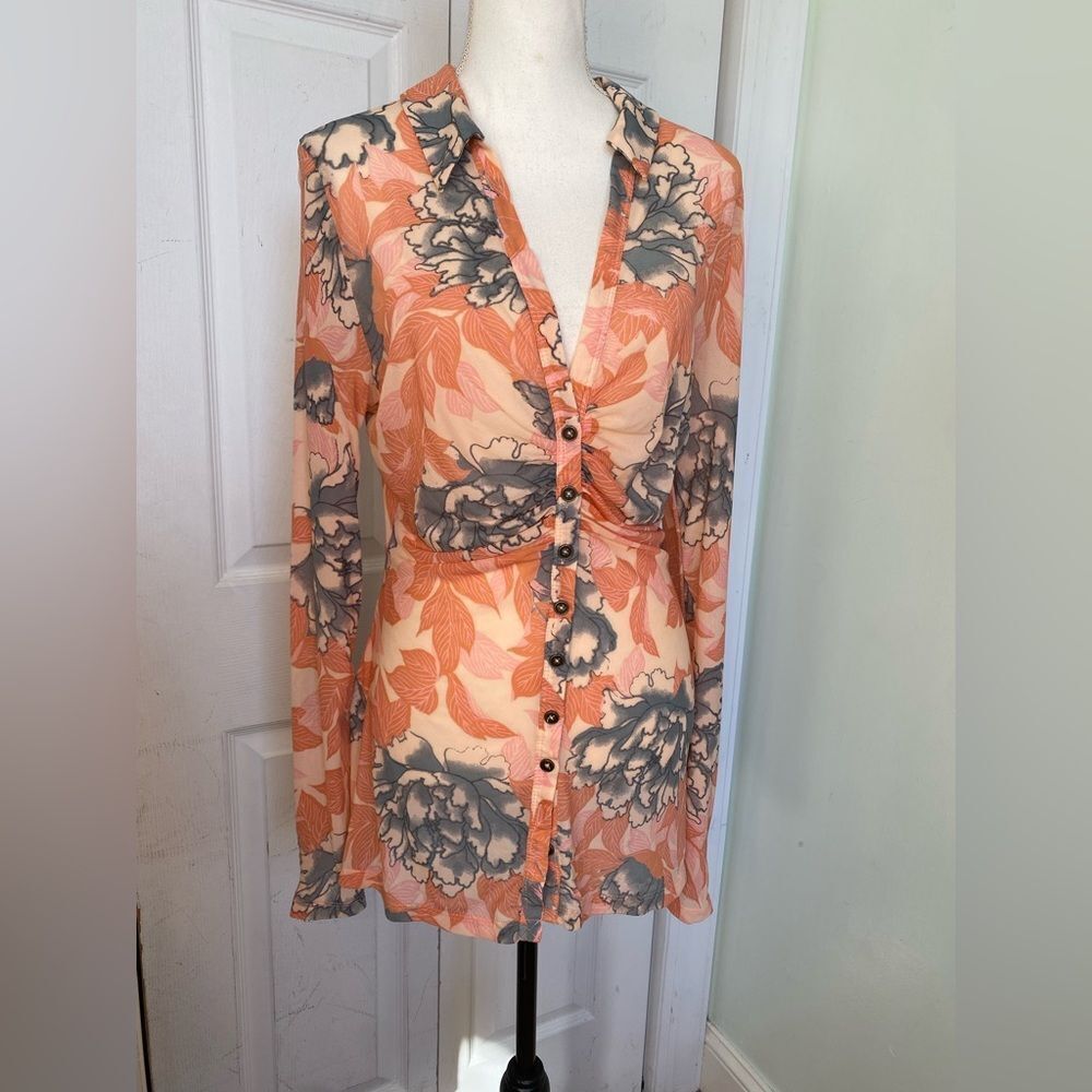 Y2K Style Grudge Punk Bohemian Sheer Free People XL Top